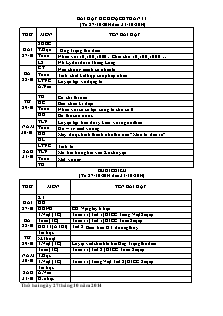 Kế hoạch bài dạy Lớp 4 - Tuần 11 - Năm học 2014-2015