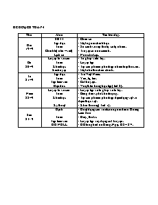 Kế hoạch dạy học Lớp 4 - Tuần 4 - Năm học 2016-2017