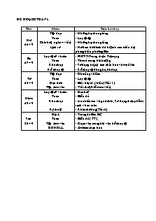 Kế hoạch dạy học Lớp 4 - Tuần 5 - Năm học 2016-2017