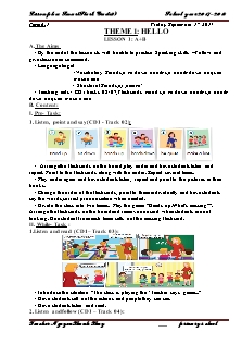 Lesson plan Smart Start Grade 3 - Period 1 to 12 - School year 2017-2018 - Nguyen Thanh Thuy